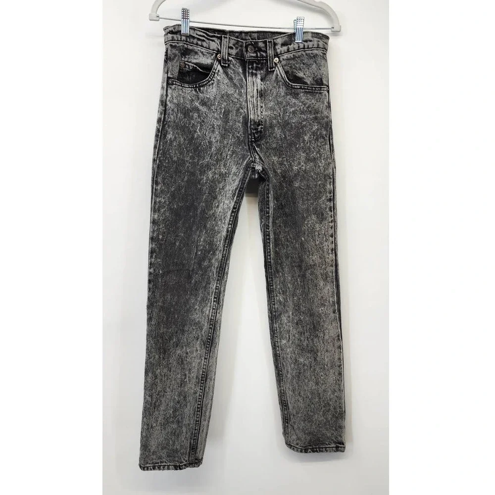 Vintage Levis 505 Made In U.S.A. Late 80's Black Wash Straight Leg Jeans 30 X 32